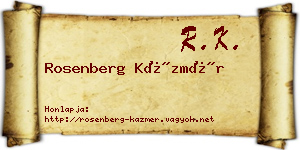 Rosenberg Kázmér névjegykártya